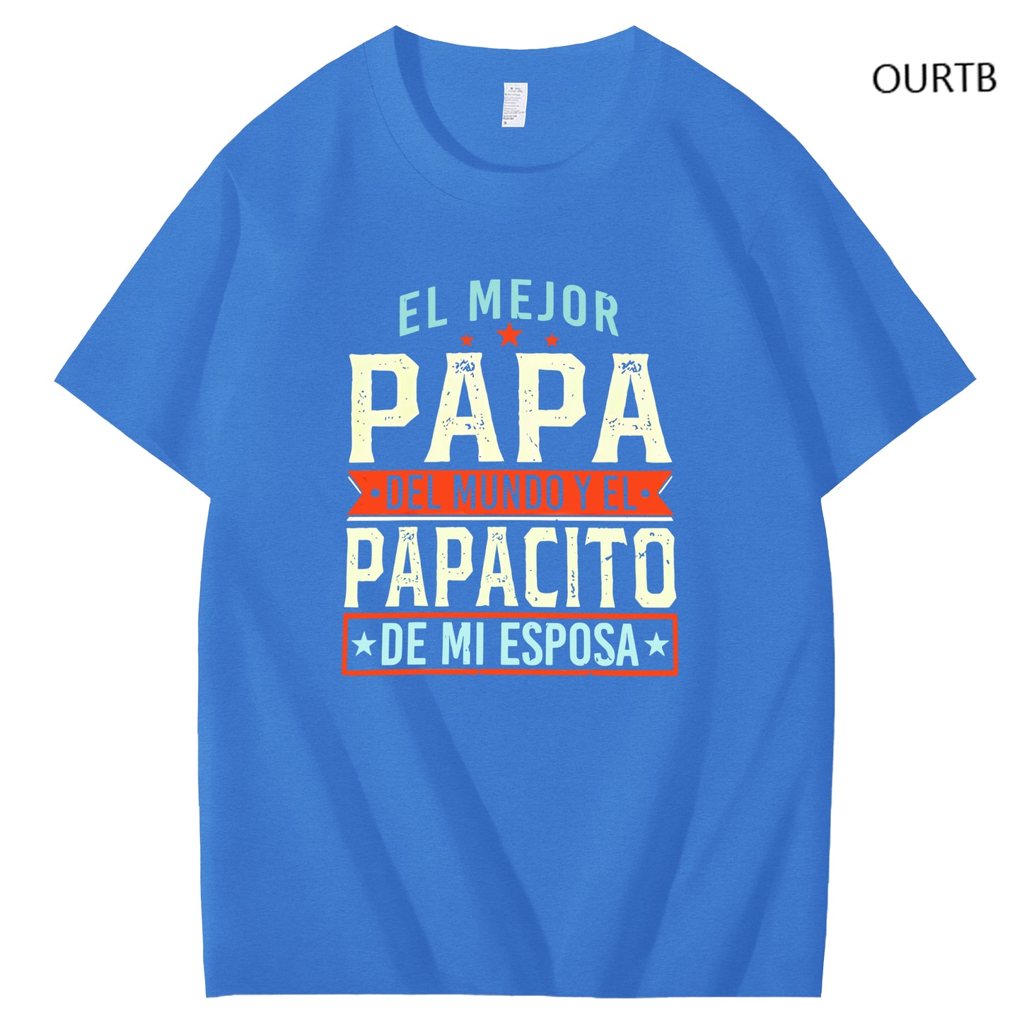 El Mejor Papa Del Mundo Yel Papacito De Mi Esposa Funny Art Pattern Print T-Shirt