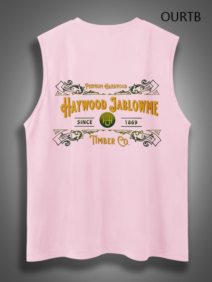 Haywood Since 1869 Jablowme Timber Co Art Print Cotton Sleeveless Tank Tops