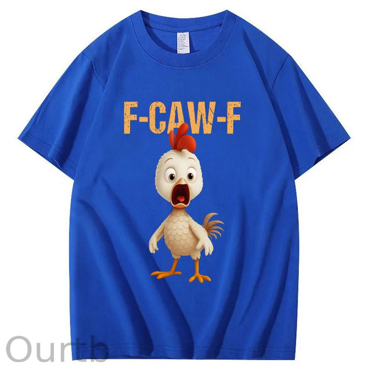 F-Caw-F Funny Angry Chicken Pattern100% Cotton T-Shirt