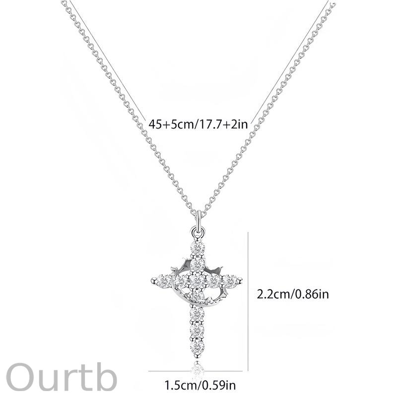 Simple Crown & Cross Pendant Choker Necklace For Women & Men & Girls Pretty Crown Cross Necklace For Daily Party Clothing Decor Trendy All-match & Exquisite Jewelry For Christmas Valentine's Day Gift