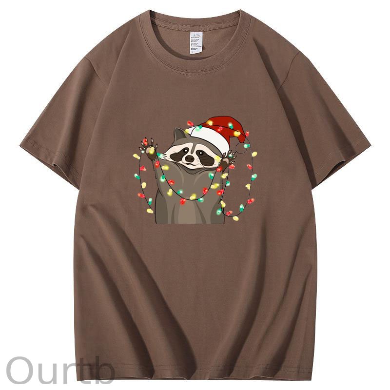 Raccoon Christmas Light T-Shirt