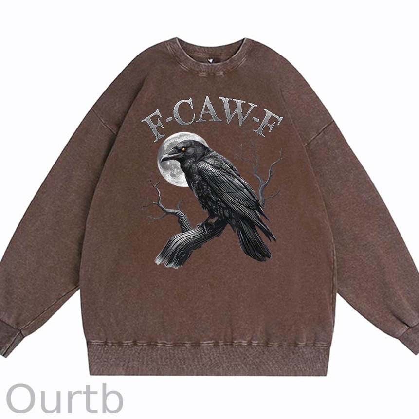 F-Caw-F Crow Cotton Washed Long Sleeve Sweatshirt/Shirt