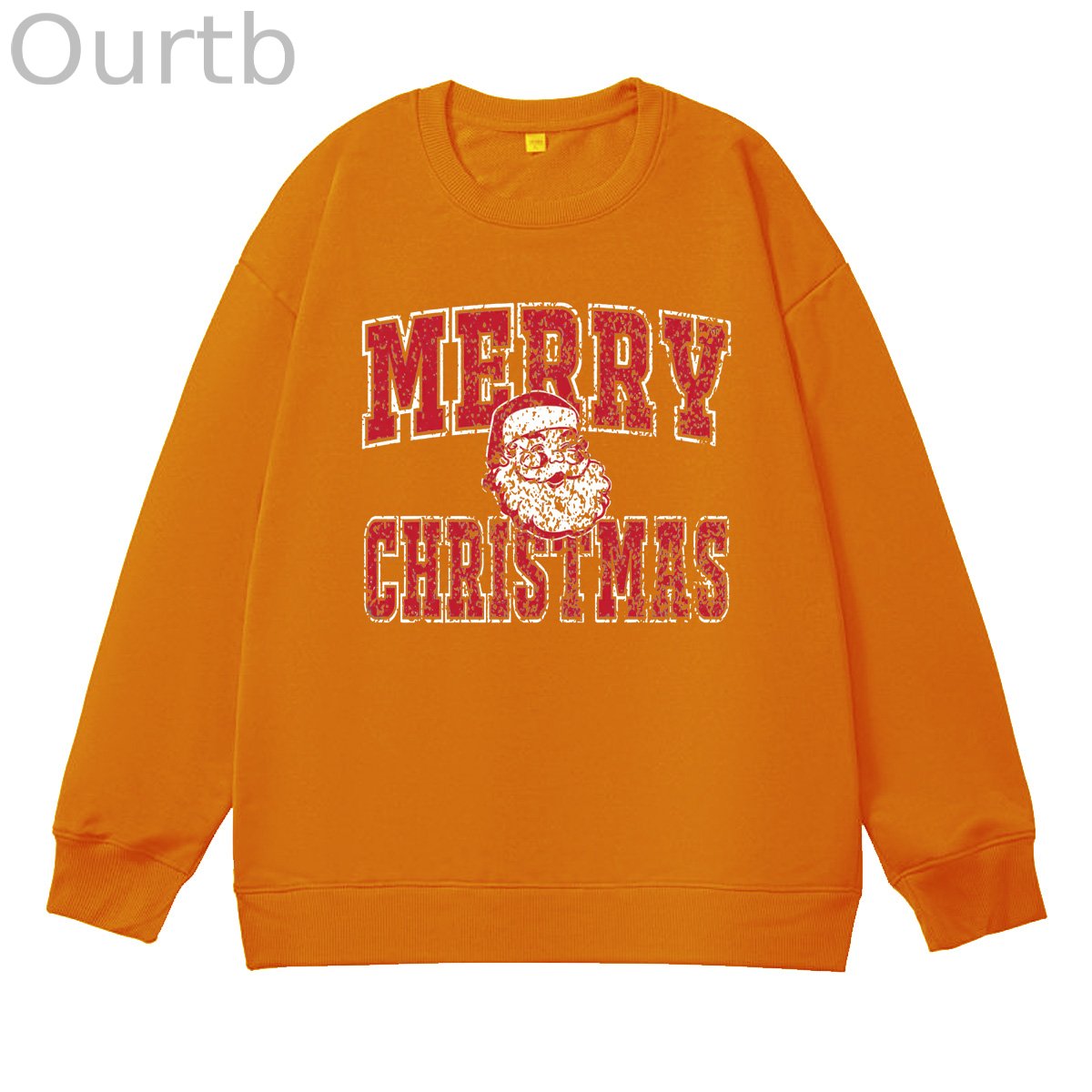 Merry Christmas Pattern 100% 300g CottonCrew Neck Sweatshirt