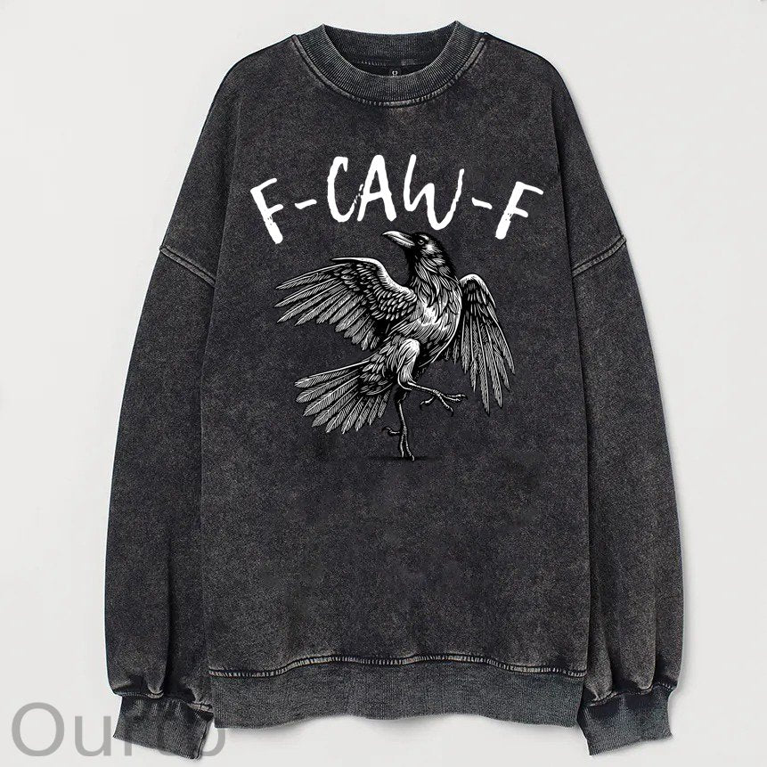 F-Caw-F Crow Cotton Washed Long Sleeve Sweatshirt/Shirt