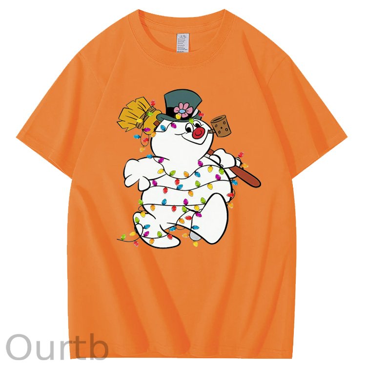 Christmas Funny Smowman Pattern100% Cotton T-Shirt