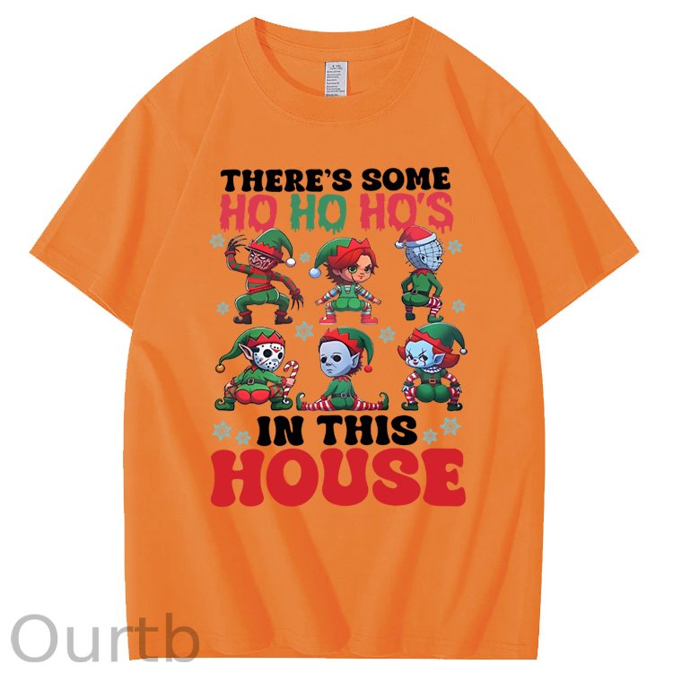 Christmas Ho Ho Ho Pattern100% Cotton T-Shirt