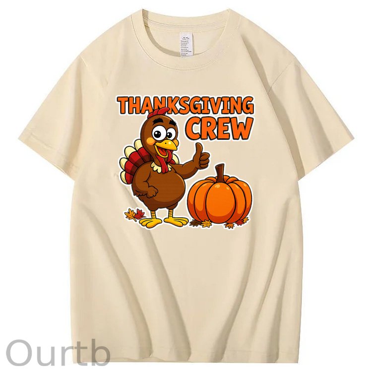 Thanksgiving Crew Pattern100% Cotton T-Shirt