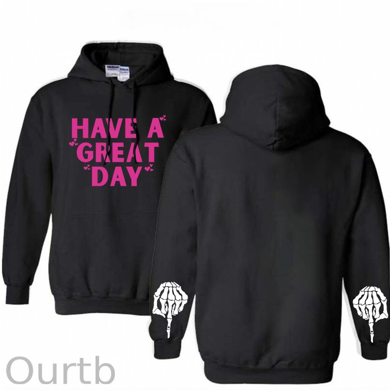 Have A Great Day Pattern 100% 300g Cotton Classic Hoodie