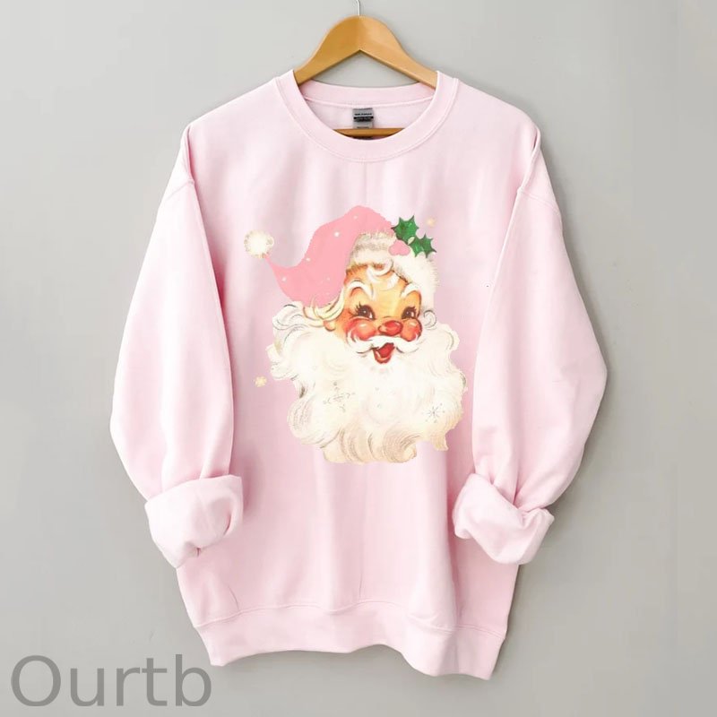 Pink Christmas Santa Sweatshirt