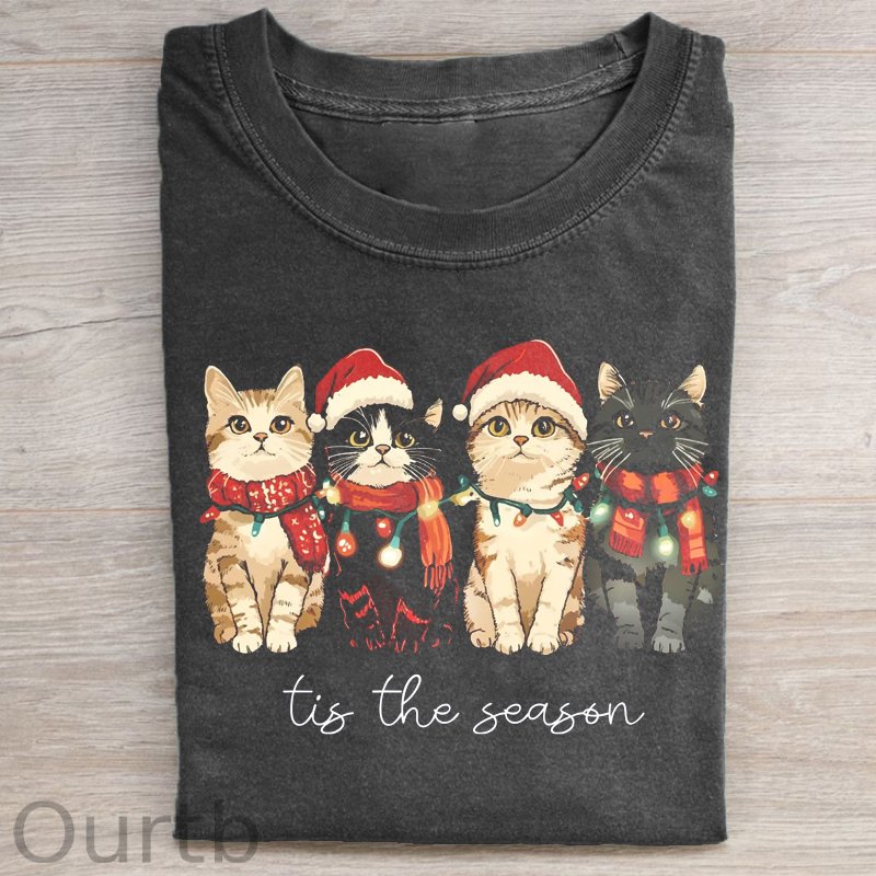 Comfort Colors Cat Christmas T-shirt