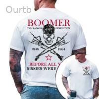 Personalized Boomer Shirt Custom Year Badass Generation T-shirt 100% Cotton Unisex Comfort Womenwear Graphic Crew Neck Long Sleeve Autumn Casual Christmas Pull On
