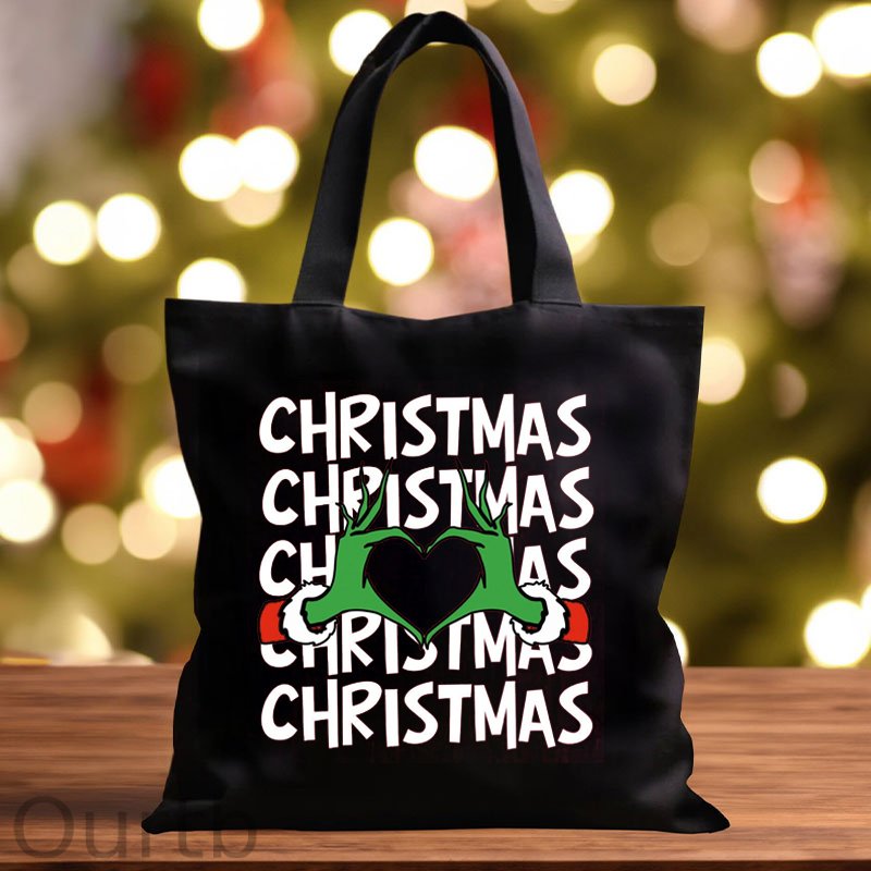 Heart Merry Christmas Teacher Tote Bag