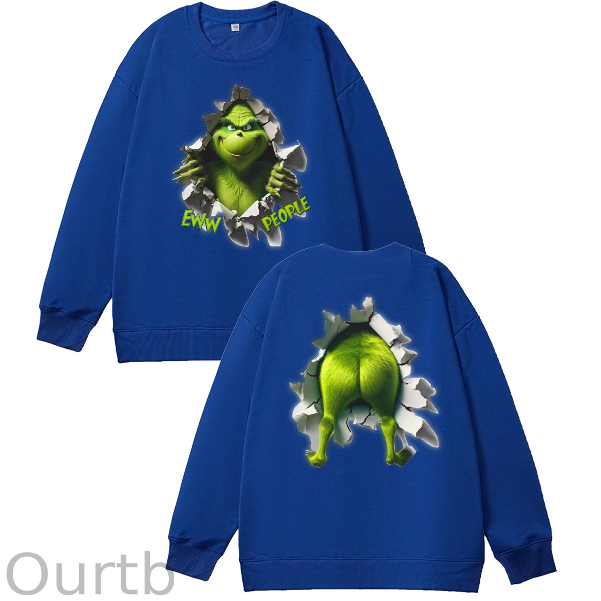 Christmas Funny Pattern 100% 300g CottonCrew Neck Sweatshirt