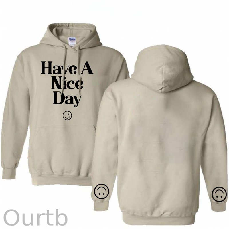 Have A Nice Day Smile Pattern 100% 300g Cotton Classic Hoodie