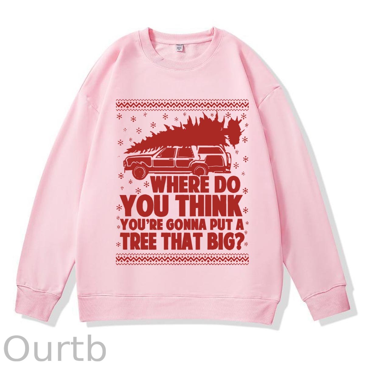 Christmas Pattern 100% 300g CottonCrew Neck Sweatshirt