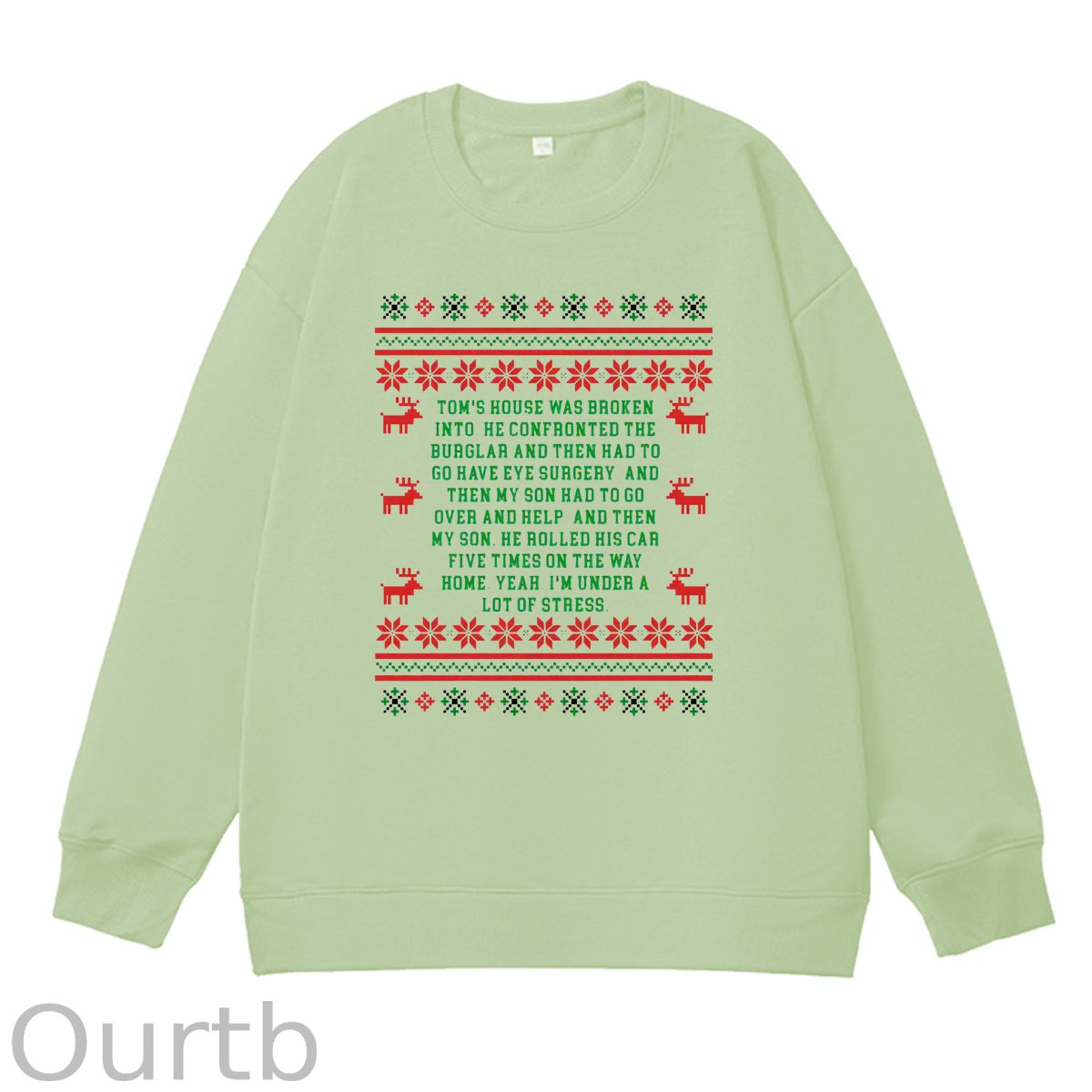 Christmas Pattern 100% 300g CottonCrew Neck Sweatshirt