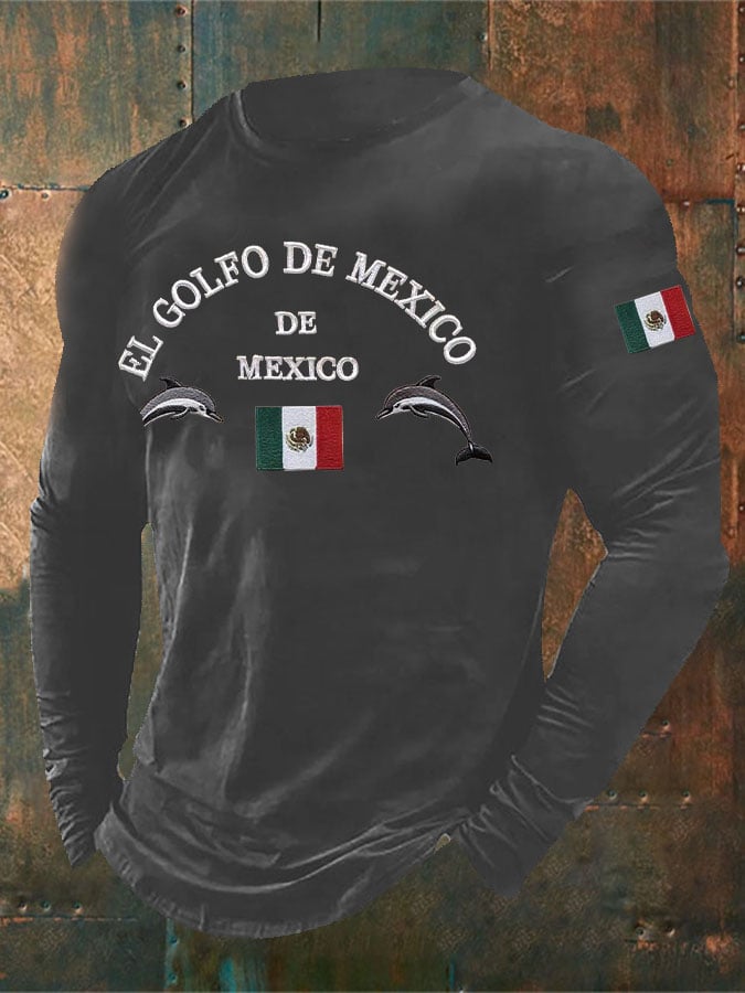 Men'S Retro Gulf of Mexico Print T-Shirt