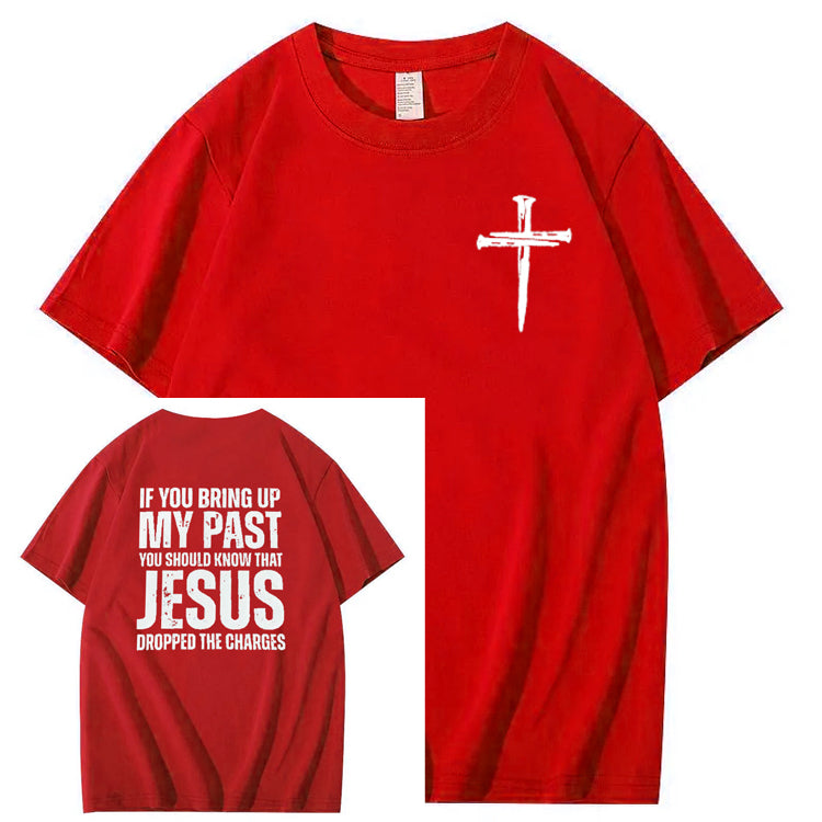 Bring Up My Past Jesus Pattern Print Crew Neck T-Shirt