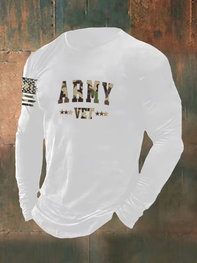 Men's Army Vet  Pattern Long Sleeve T-Shirt