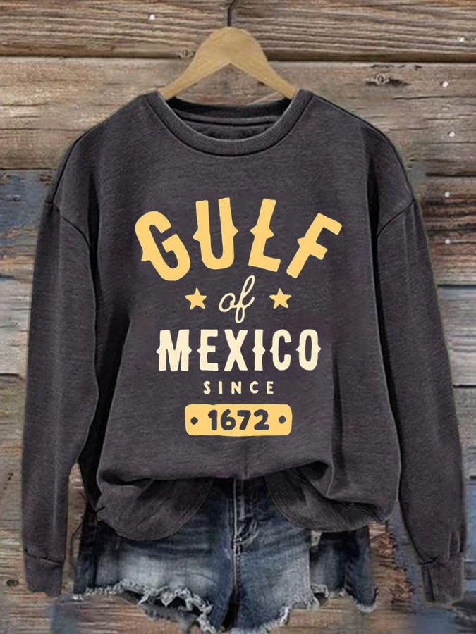 Women'S Gulf of Mexico Printed Round Neck Sweatshirt