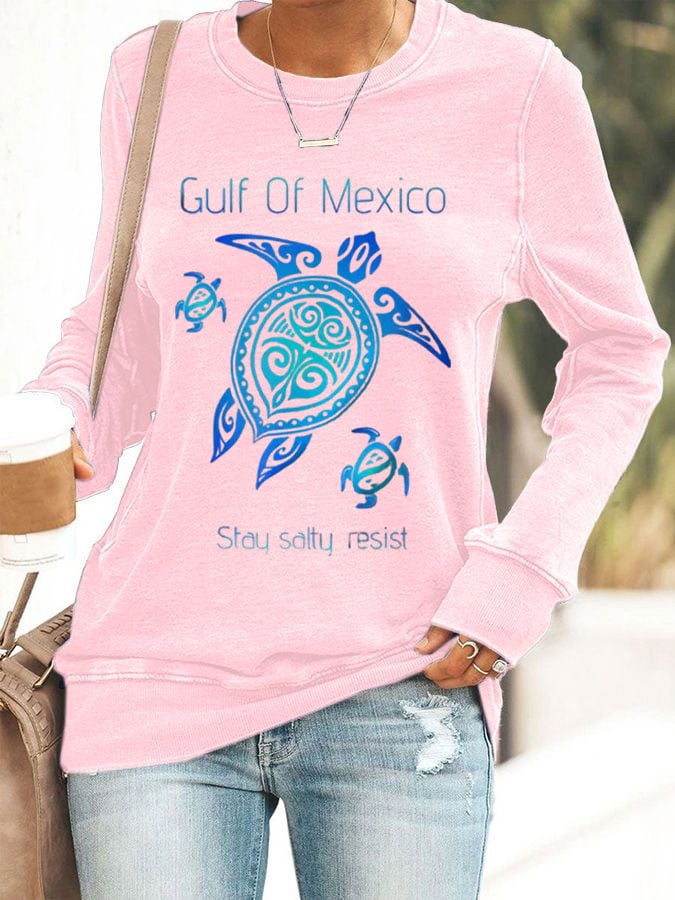 Women's Gulf Of Mexico Print Crewneck Sweatshirt
