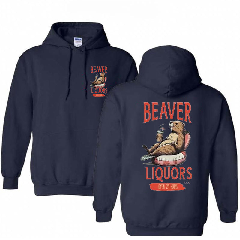 Beaver Liquors Pattern Printed Classics Hooded Sweatshirt
