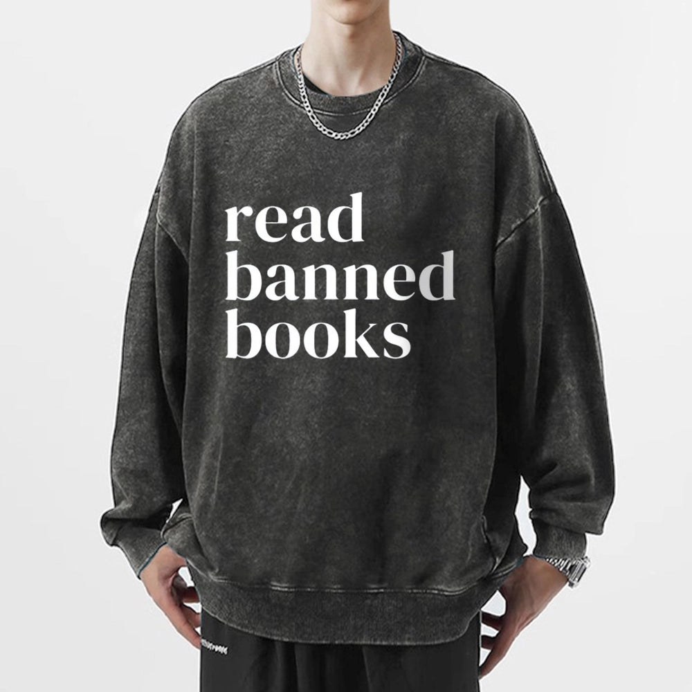 Read Banned Books Unisex Washed Sweatshirt