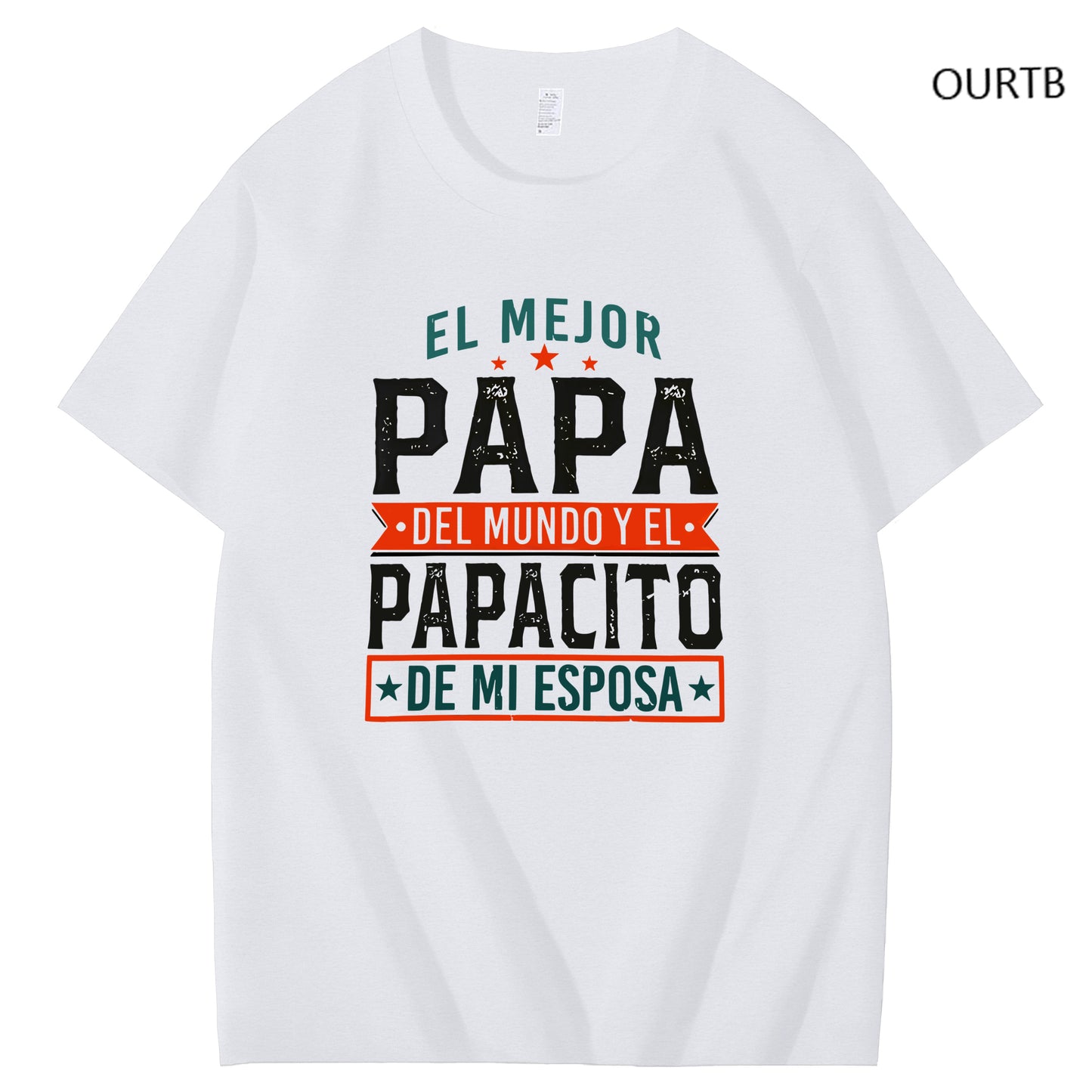 El Mejor Papa Del Mundo Yel Papacito De Mi Esposa Funny Art Pattern Print T-Shirt