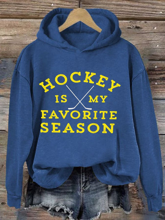 Women's Hockey Is My Favourite Season Print Casual Sweatshirt