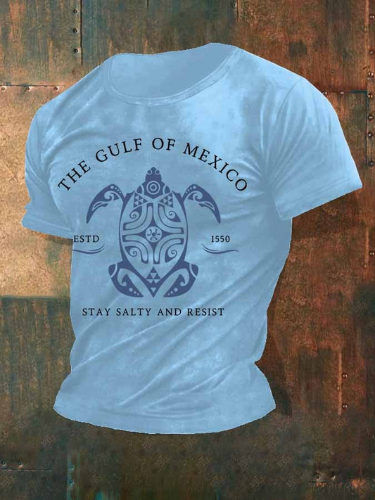 Men's Gulf Of Mexico Printed Round Neck T-Shirt