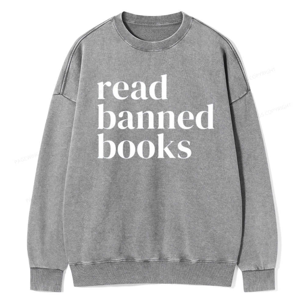Read Banned Books Unisex Washed Sweatshirt