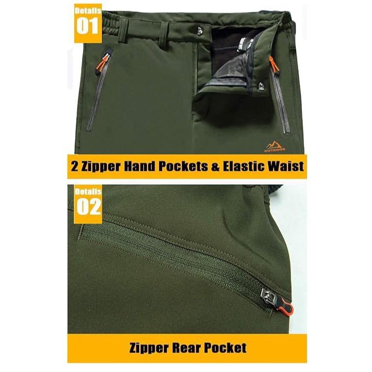 Men's Winter Pants Fleece Lined Ski Snow Pants Water Resistant