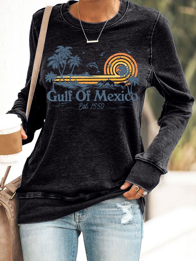 Women's Gulf Of Mexico Print Sweatshirt