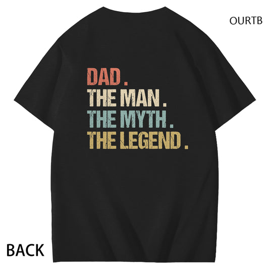 Dad The Man The Myth The Legend Funny Adult Couple Art Pattern Print T-Shirt