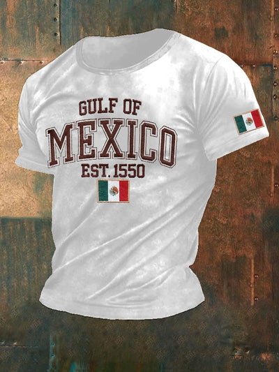 Men'S Retro Gulf Of Mexico Printed Casual Crew Neck T-Shirt