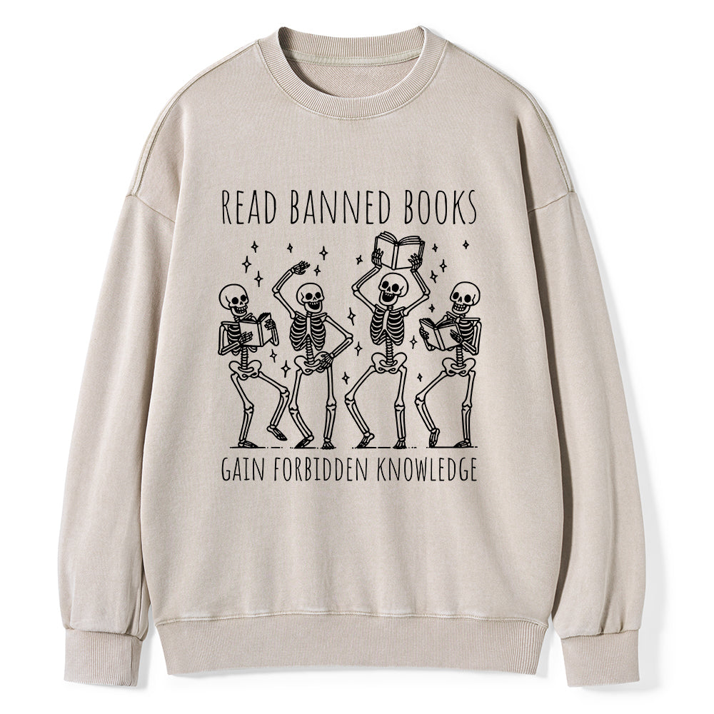 Reading Books Tee Book Lover Gift Unisex Washed Sweatshirt
