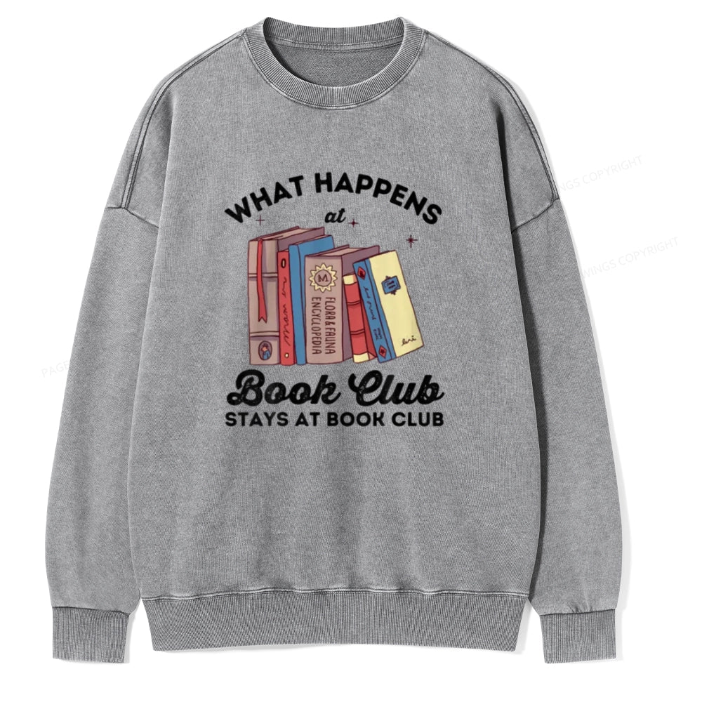 Stays At Book Club Book Unisex Washed Sweatshirt