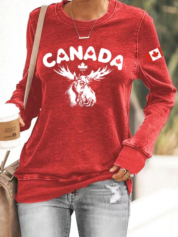 Women's Canada Print Sweatshirt