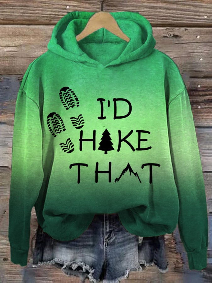 Women's I'd Hike That Hiking Lover Print Casual Sweatshirt