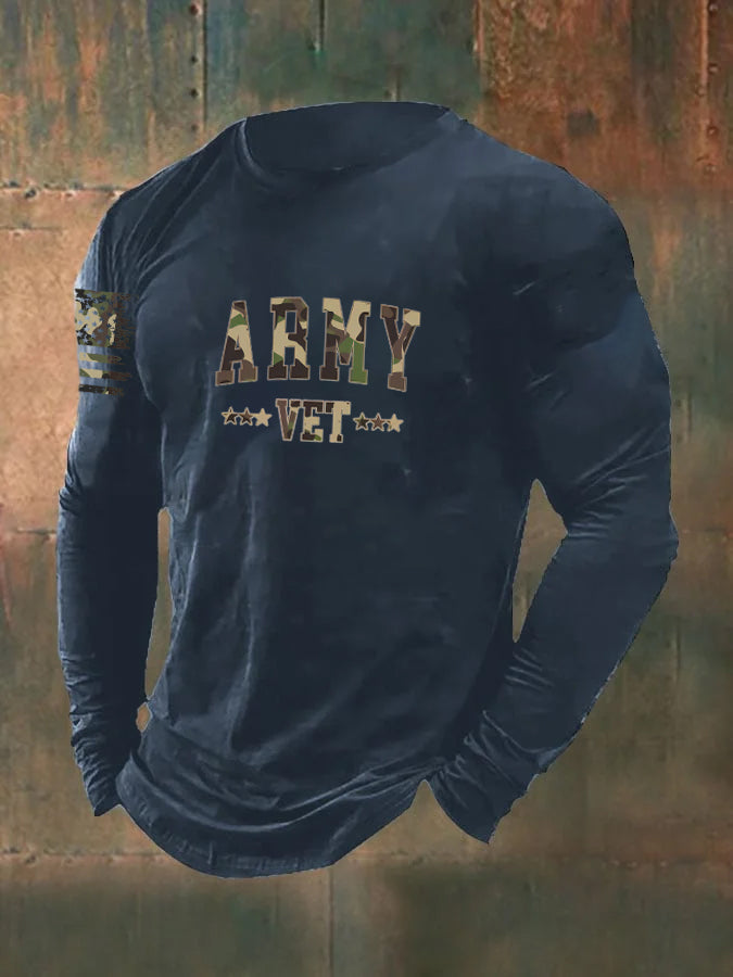Men's Army Vet  Pattern Long Sleeve T-Shirt