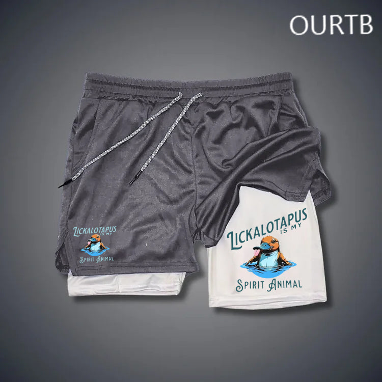 Lickalotapus Is My Spirit Animal Funny Art Print Shorts Pants