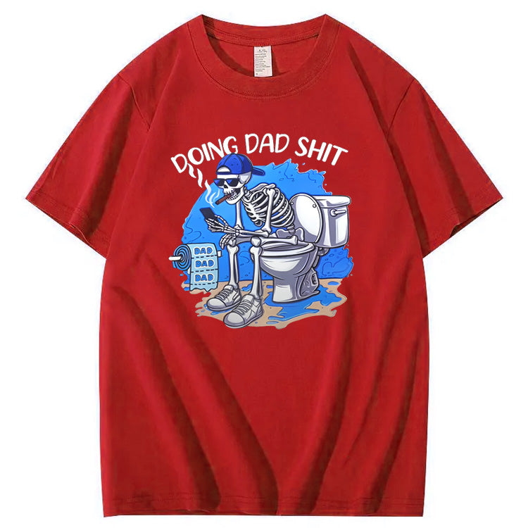 Doing Dad Shit  Pattern Print Crew Neck T-Shirt