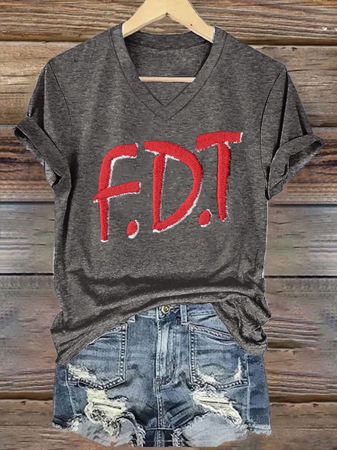 Women's Retro FDT Print T-Shirt