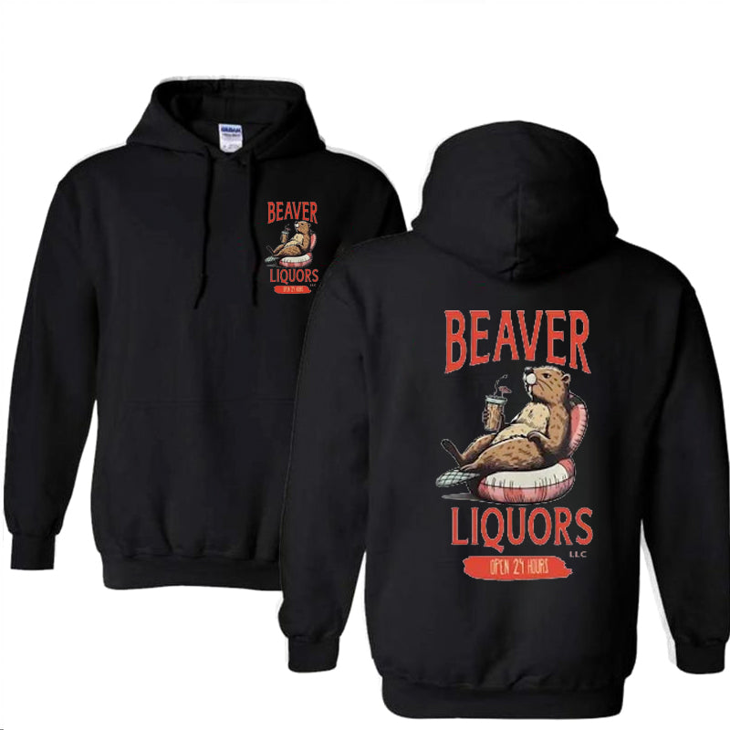 Beaver Liquors Pattern Printed Classics Hooded Sweatshirt