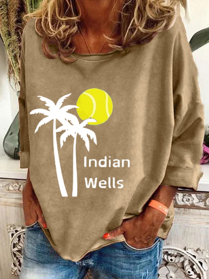 Women's Tennis Print Casual Sweatshirt