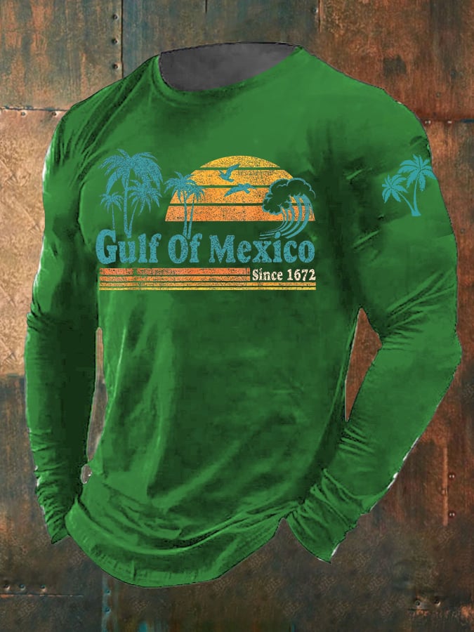 Men's Gulf Of Mexico Print Long Sleeve Top