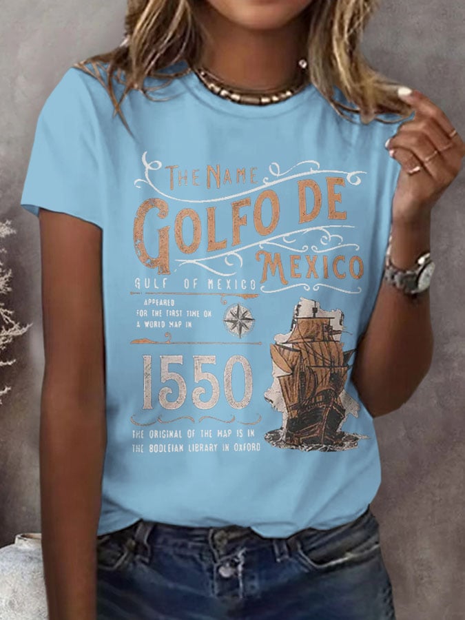 Women's Retro Gulf of Mexico Print T-Shirt