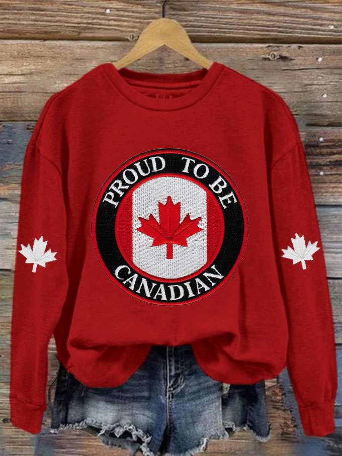 Women's Canada Proud To Be Canadian Printed Sweatshirt
