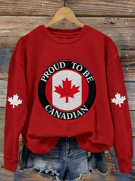 Women's Canada Proud To Be Canadian Printed Sweatshirt