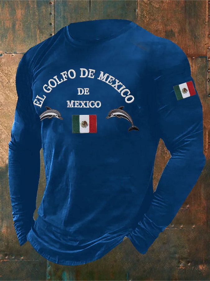 Men'S Retro Gulf of Mexico Print T-Shirt